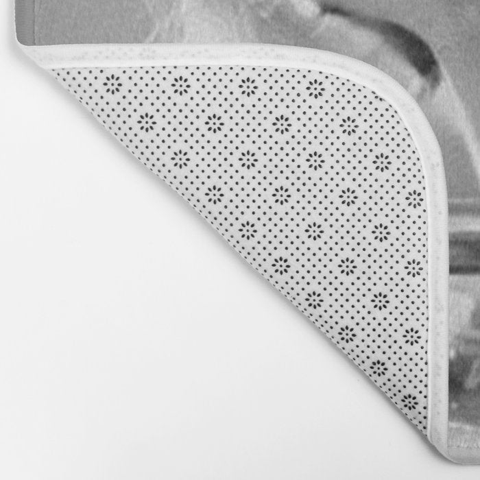 Jazz Age Blond Sipping Champagne black and white photograph / photography Bath Mat Gallery Image 2