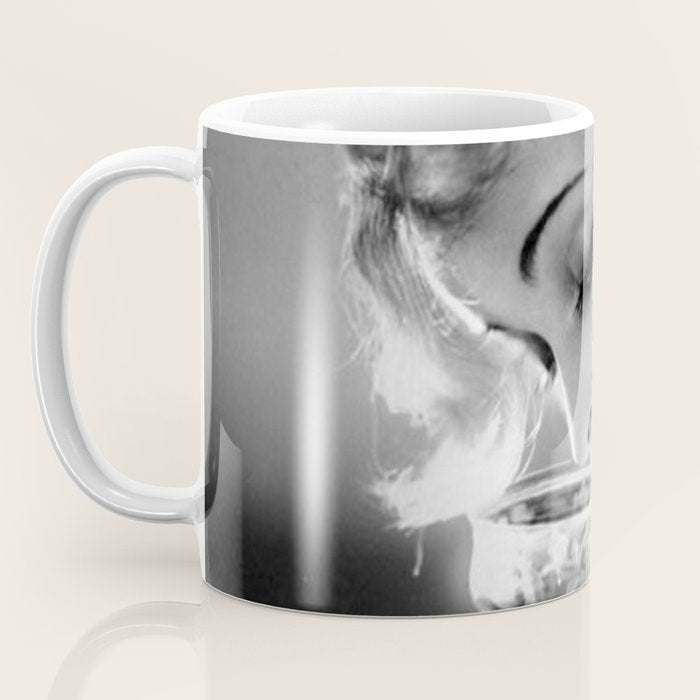 Jazz Age Blond Sipping Champagne black and white photograph / photography Coffee Mug Gallery Image 3