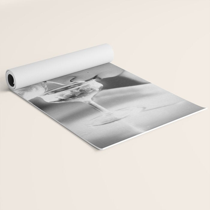 Jazz Age Blond Sipping Champagne black and white photograph / photography Yoga Mat Gallery Image 2
