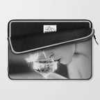 Jazz Age Blond Sipping Champagne black and white photograph / photography Laptop Sleeve Gallery Image 2