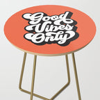 GOOD VIBES ONLY orange red black and white Side Table Gallery Image 2