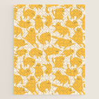 Yellow Silly Cats Pattern Jigsaw Puzzle Gallery Image 1