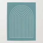 Minimal Arch XXIV Beachy Teal Modern Geometric Lines Poster Gallery Image 4