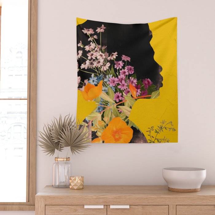 Floral Portrait 19 Wall Tapestry Gallery Image 2
