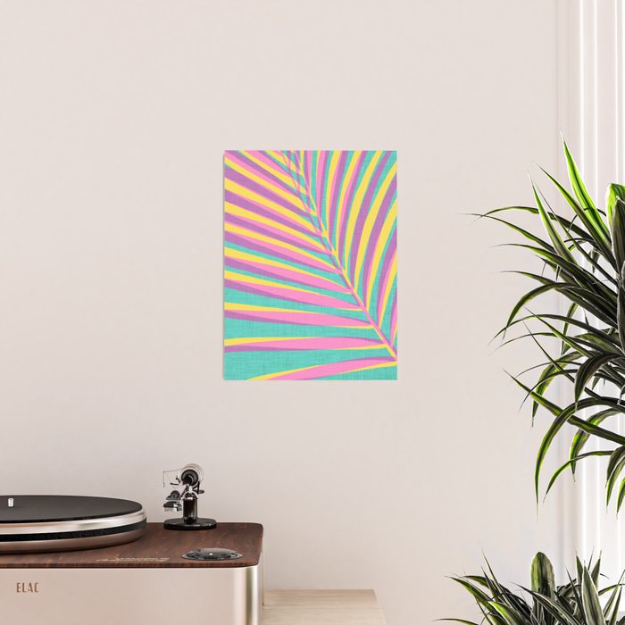 Pink Tropical Palm Leaf Poster Gallery Image 2