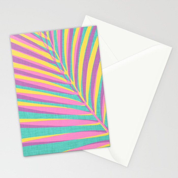 Pink Tropical Palm Leaf Stationery Card Gallery Image 2