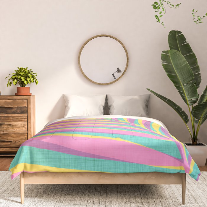 Pink Tropical Palm Leaf Comforter Gallery Image 3