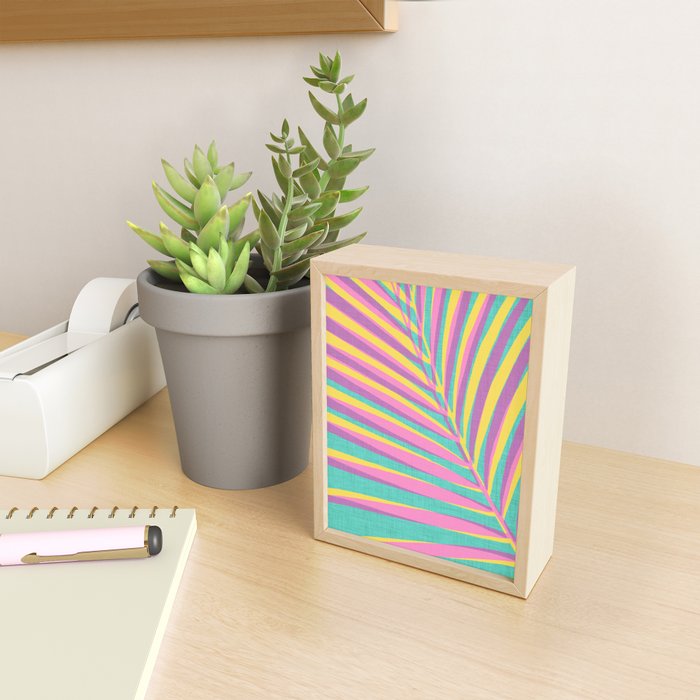 Pink Tropical Palm Leaf Mini Art Print Gallery Image 2