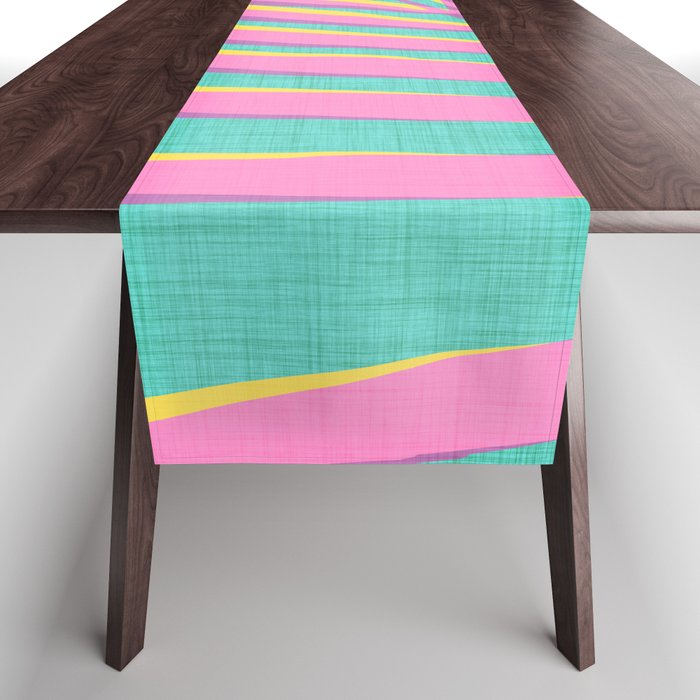 Pink Tropical Palm Leaf Table Runner Gallery Image 1
