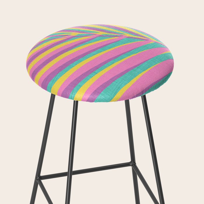Pink Tropical Palm Leaf Stool Gallery Image 2