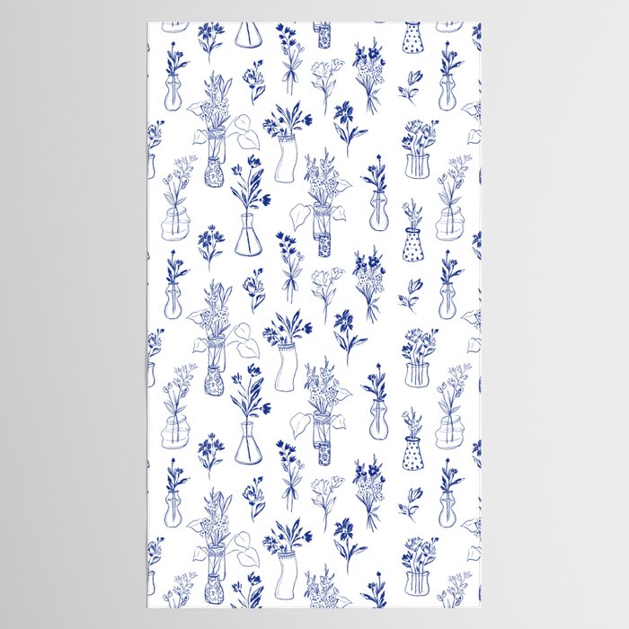 Simple Still Life with Flowers and Vases Tablecloth Gallery Image 2