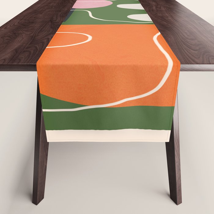 Minimal Colorful Abstract Shapes 6 Table Runner Gallery Image 1