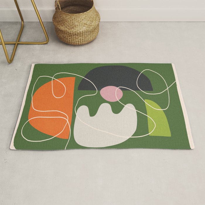 Minimal Colorful Abstract Shapes 6 Rug Gallery Image 1
