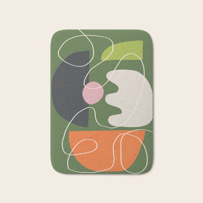 Minimal Colorful Abstract Shapes 6 Bath Mat Gallery Image 1