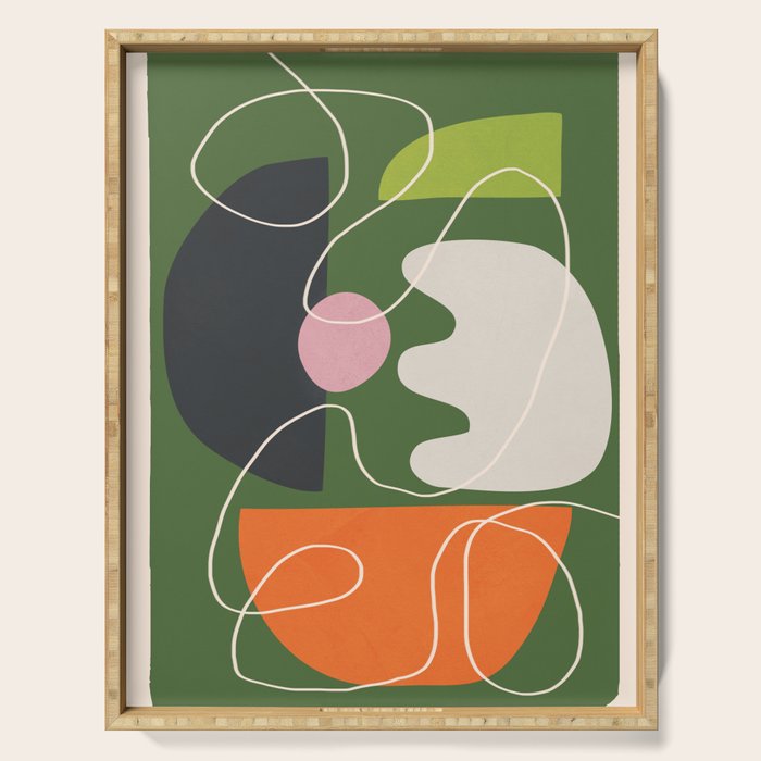 Minimal Colorful Abstract Shapes 6 Serving Tray Gallery Image 1