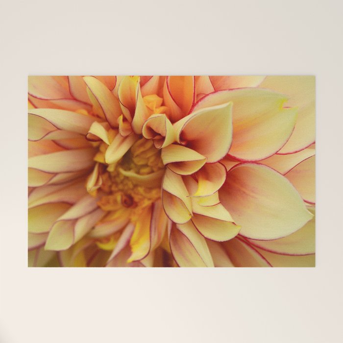 Sanguine - Happy Flower photograph - Modern Dahlia Botanical Art - Floral Welcome Mat Gallery Image 1