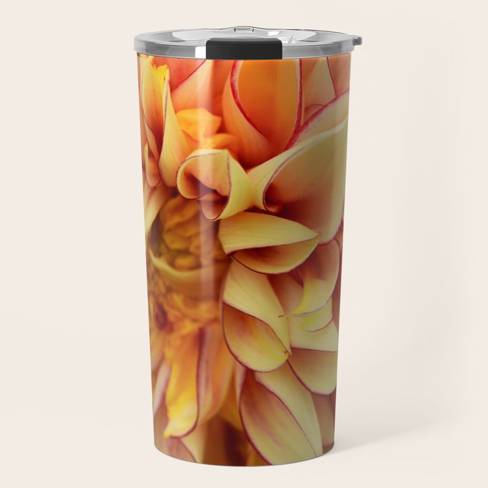 Sanguine - Happy Flower photograph - Modern Dahlia Botanical Art - Floral Travel Mug Gallery Image 1