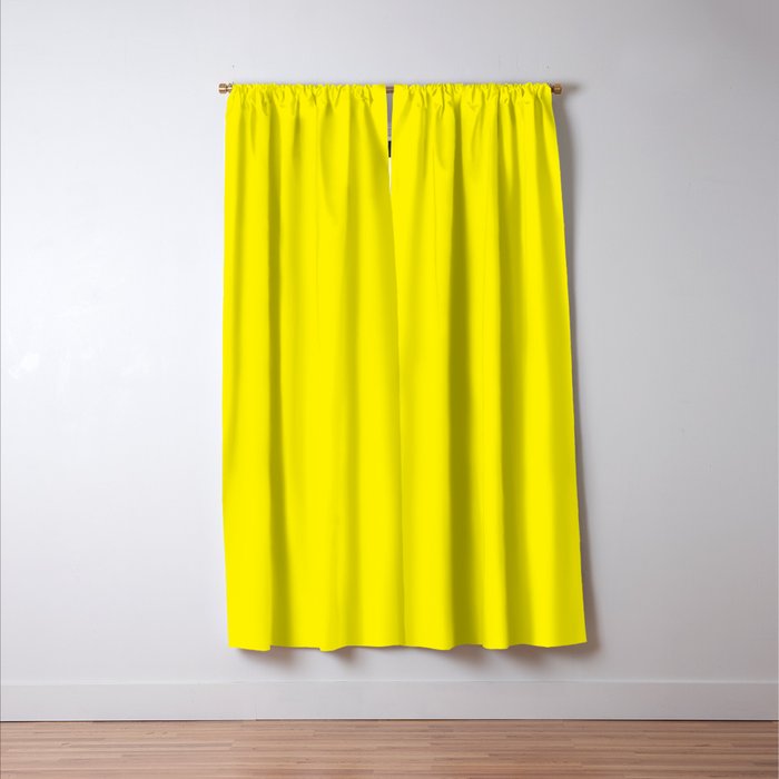 Modern abstract bright yellow neon color Window Curtain Gallery Image 3