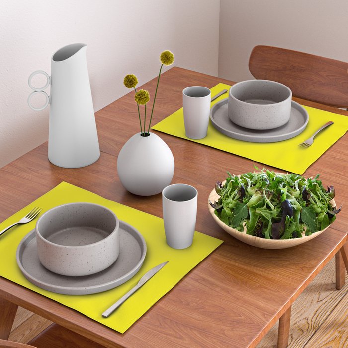 Modern abstract bright yellow neon color Placemat Gallery Image 2