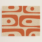 Mid Century Modern Piquet Abstract Pattern Mid Mod Burnt Orange and Beige  Jigsaw Puzzle Gallery Image 1