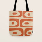 Mid Century Modern Piquet Abstract Pattern Mid Mod Burnt Orange and Beige  Tote Bag Gallery Image 1