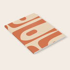Mid Century Modern Piquet Abstract Pattern Mid Mod Burnt Orange and Beige  Notebook Gallery Image 2