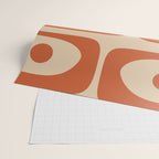 Mid Century Modern Piquet Abstract Pattern Mid Mod Burnt Orange and Beige  Wrapping Paper Gallery Image 2