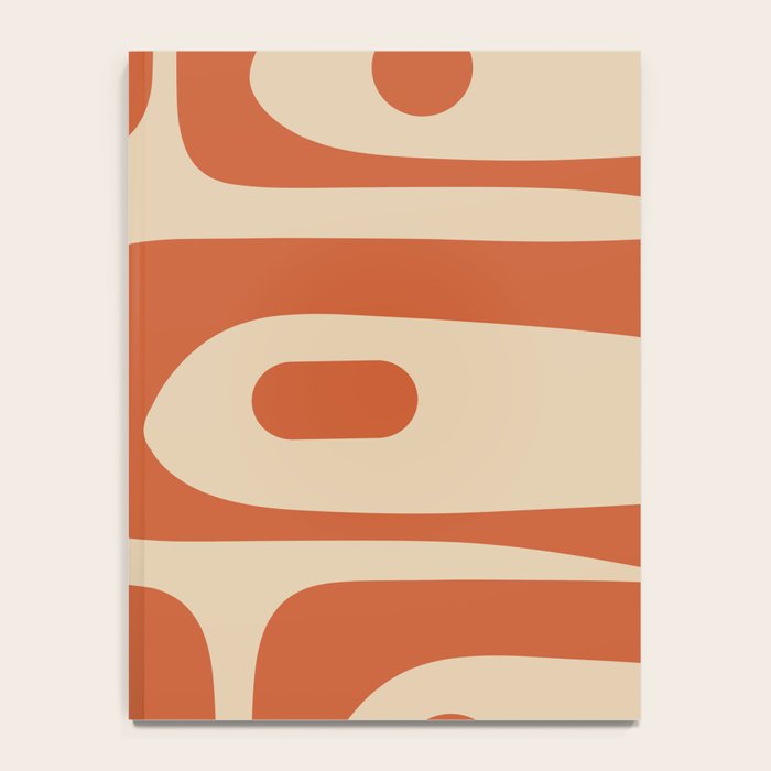 Mid Century Modern Piquet Abstract Pattern Mid Mod Burnt Orange and Beige  Notebook Gallery Image 4