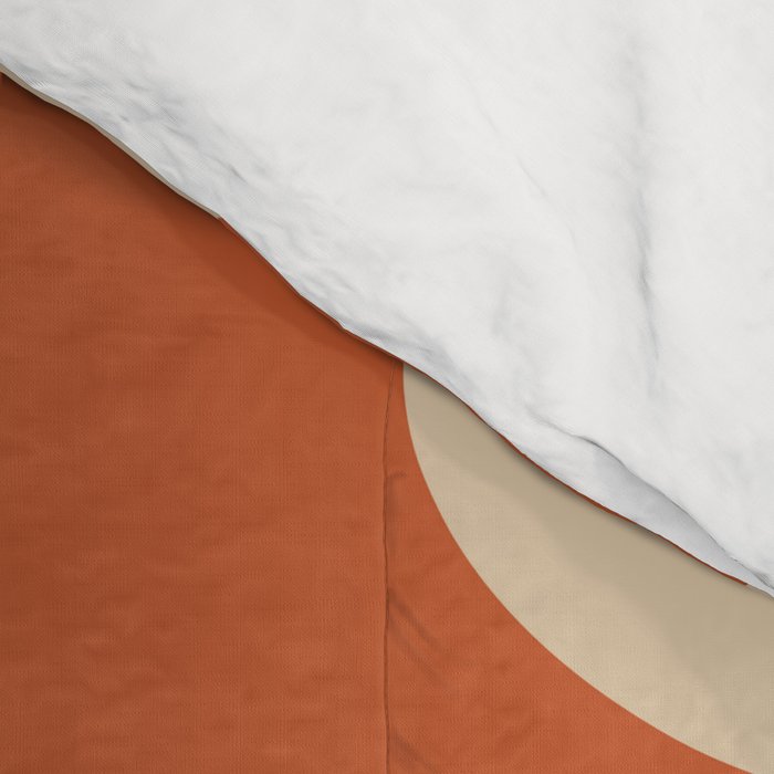 Mid Century Modern Piquet Abstract Pattern Mid Mod Burnt Orange and Beige  Comforter Gallery Image 4