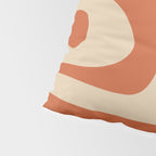 Mid Century Modern Piquet Abstract Pattern Mid Mod Burnt Orange and Beige  Pillow Sham Gallery Image 4
