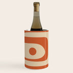 Mid Century Modern Piquet Abstract Pattern Mid Mod Burnt Orange and Beige  Wine Chiller Gallery Image 2