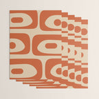Mid Century Modern Piquet Abstract Pattern Mid Mod Burnt Orange and Beige  Wrapping Paper Gallery Image 3
