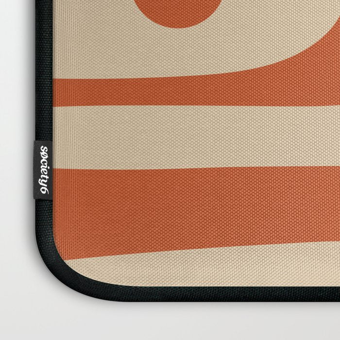 Mid Century Modern Piquet Abstract Pattern Mid Mod Burnt Orange and Beige  Laptop Sleeve Gallery Image 3