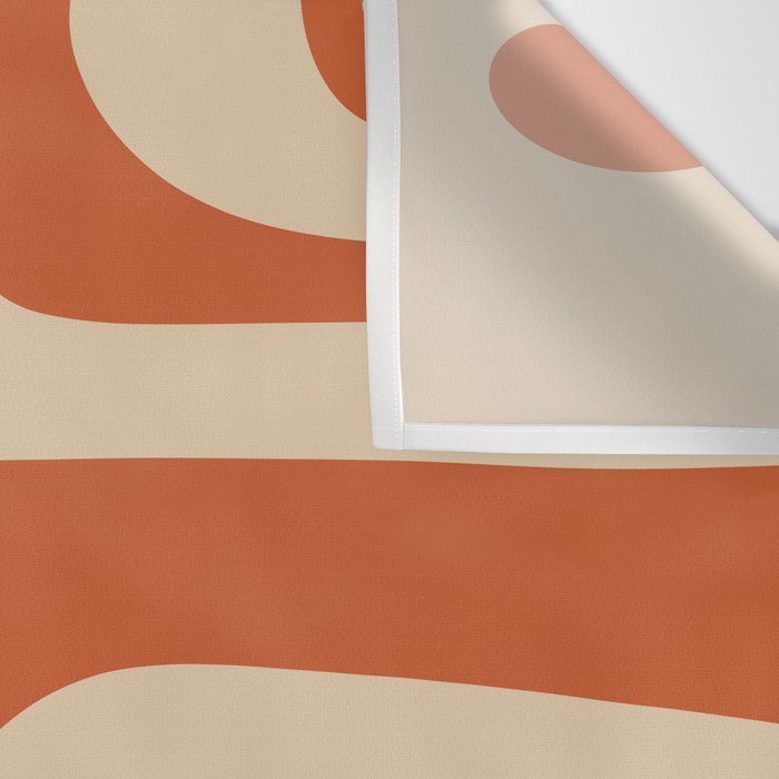 Mid Century Modern Piquet Abstract Pattern Mid Mod Burnt Orange and Beige  Wall Tapestry Gallery Image 3