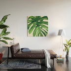 Monstera Leaf Wood Wall Art Gallery Image 2