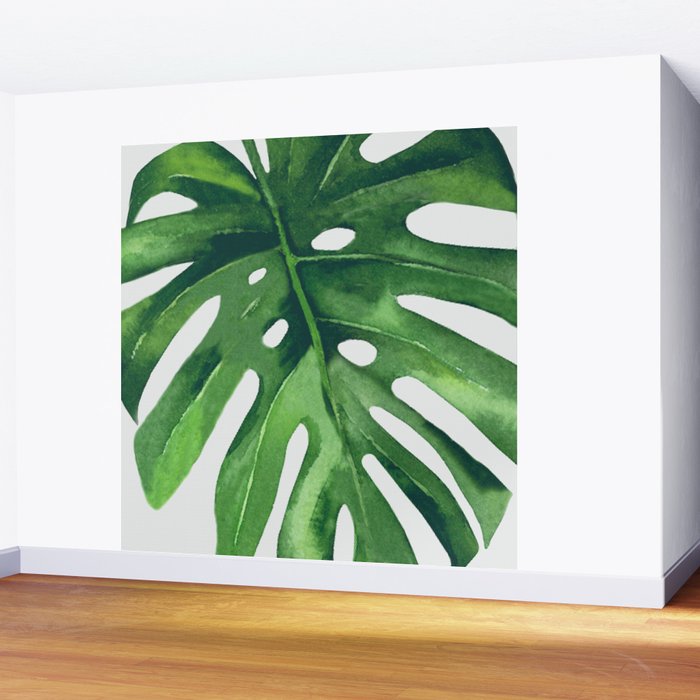 Monstera Leaf Wall Mural Gallery Image 2