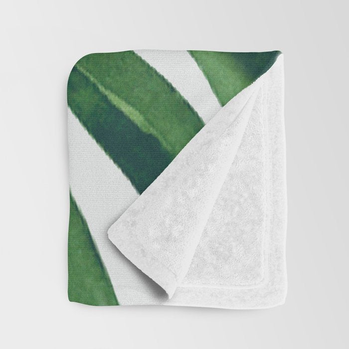 Monstera Leaf Throw Blanket Gallery Image 3