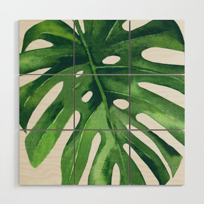 Monstera Leaf Wood Wall Art Gallery Image 1