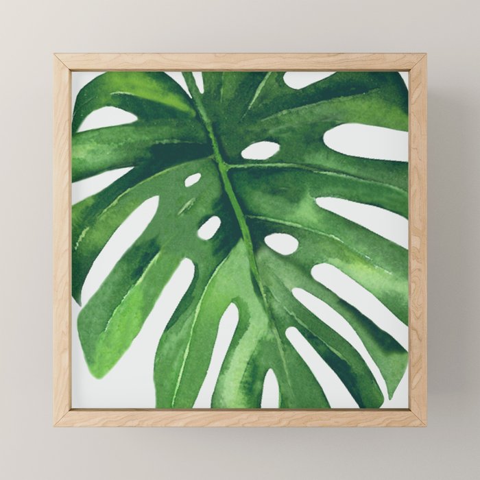 Monstera Leaf Mini Art Print Gallery Image 1