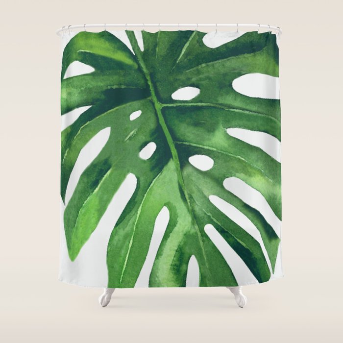 Monstera Leaf Shower Curtain Gallery Image 1