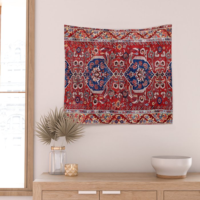 Demirci Kula 18th Century Anatolian Rug Print Wall Tapestry Gallery Image 2