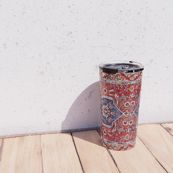 Demirci Kula 18th Century Anatolian Rug Print Travel Mug Gallery Image 4