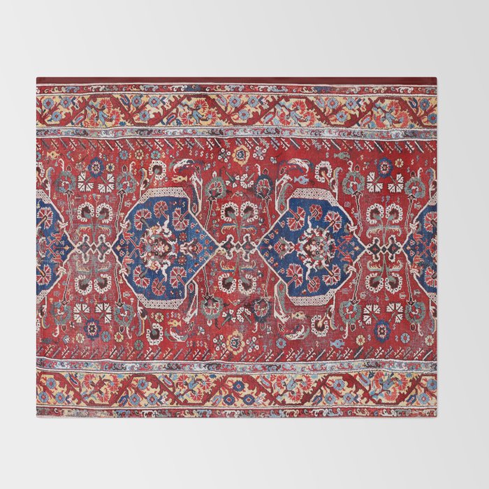 Demirci Kula 18th Century Anatolian Rug Print Throw Blanket Gallery Image 2