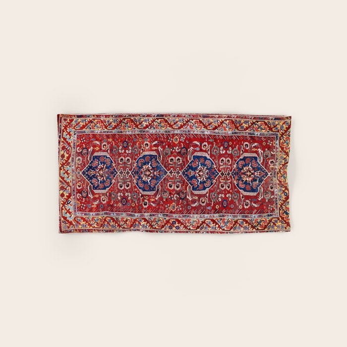 Demirci Kula 18th Century Anatolian Rug Print Bath Towel Gallery Image 1