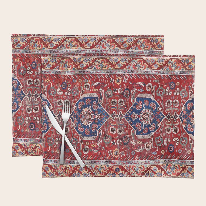 Demirci Kula 18th Century Anatolian Rug Print Placemat Gallery Image 1