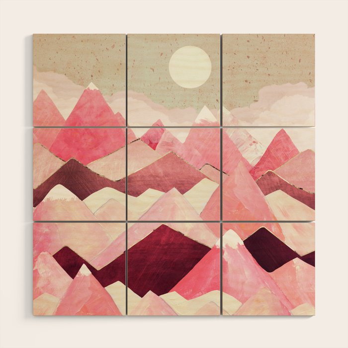 Blush Berry Peaks Wood Wall Art Gallery Image 1