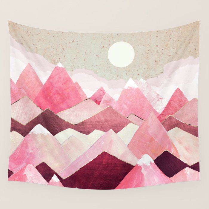 Blush Berry Peaks Wall Tapestry Gallery Image 4