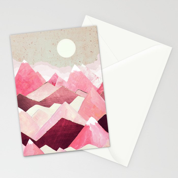 Blush Berry Peaks Stationery Card Gallery Image 2