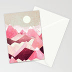 Blush Berry Peaks Stationery Card Gallery Image 2