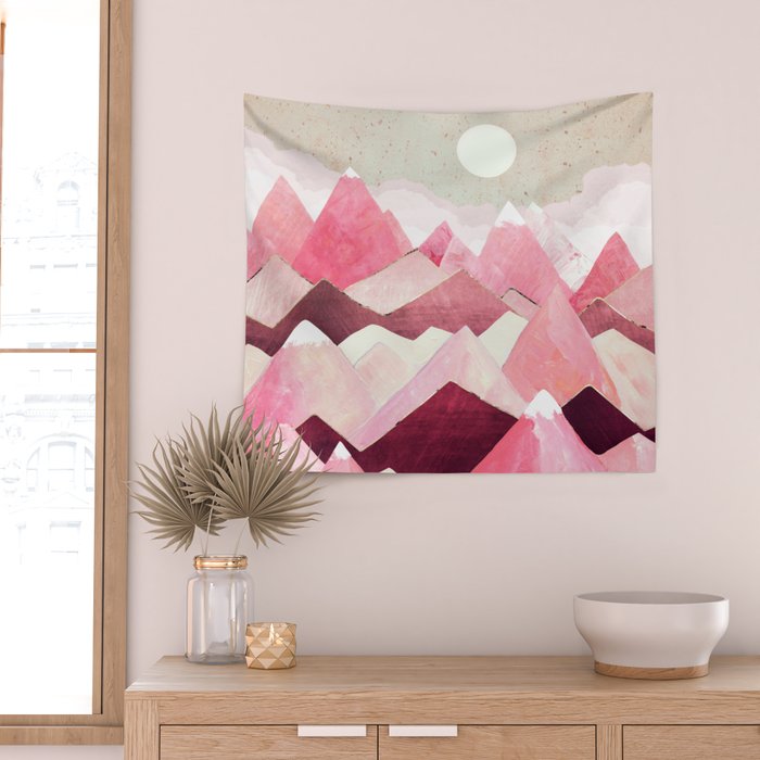 Blush Berry Peaks Wall Tapestry Gallery Image 2
